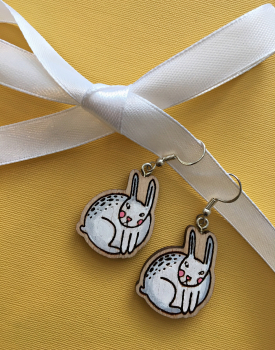 Wooden earrings "Hare"